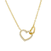 Herz 18 Karat Goldcollier-Halskette mit Zirkonia